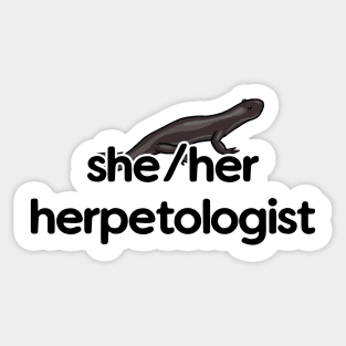 She/Her Herpetologist - Salamander Design Sticker